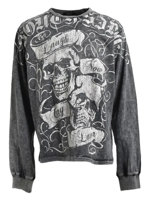 BREATH skull-print long-sleeve Tshirt Grey BR25AWC5011BLK