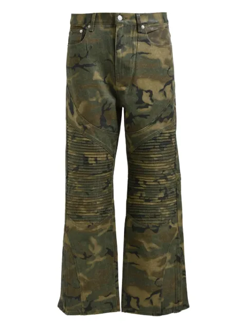 BREATH coated camouflage trousers Green BR25AWP1006WCMAO