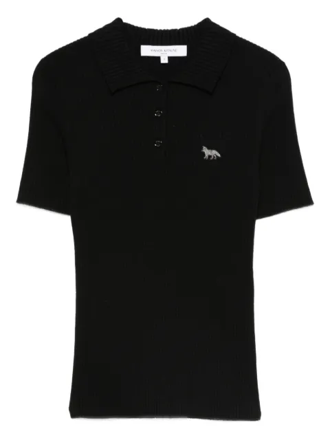 Maison Kitsuné knitted polo shirt Black PW00206KT1155