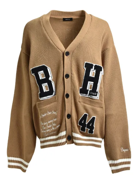 BREATH appliqué V-neck cardigan Brown BR25AWN3002BEI