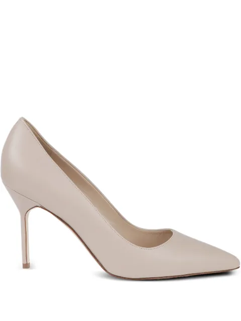 Manolo Blahnik 90mm pointed-toe leather pumps Neutrals 9XX0511