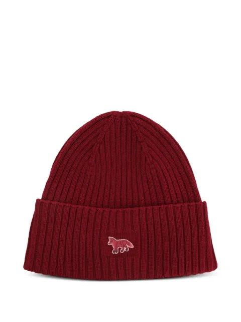 Maison Kitsuné Baby Fox ribbed beanie hat Red PW06101KT11740143