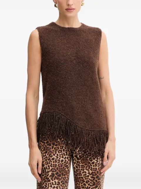 SIMONA CORSELLINI fringed vest Brown A25CPTOO0