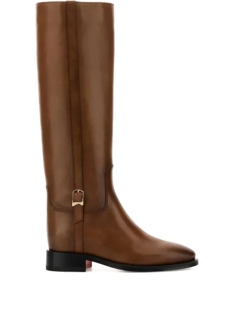 Santoni Mandy buckle-detail knee-high boots Brown WSHM71827BJ2HDYL