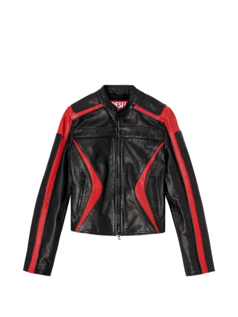 Diesel L-Ovable leather jacket Black A211820DMBS