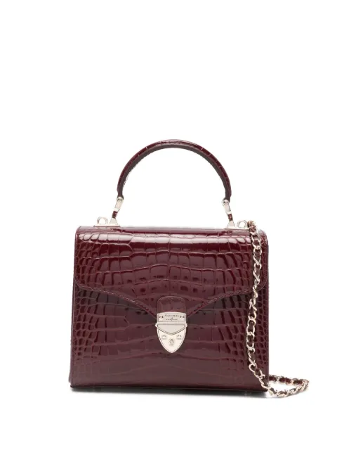 Aspinal Of London medium Mayfair crocrodile-embossed tote bag Red 042209136170000