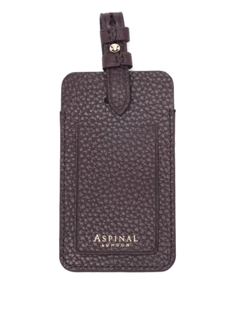 Aspinal Of London leather luggage tag Purple 062271235690000