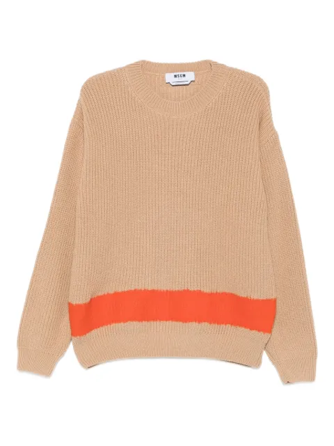 MSGM stripe-detail jumper Neutrals 3940MM198257777