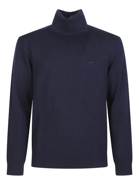 Michael Kors logo-embroidered roll-neck jumper Blue CF460F97AP