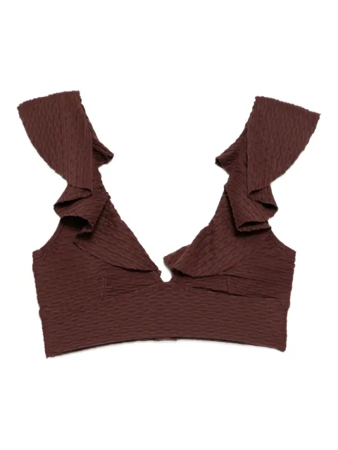 Duskii frilled swim top Brown DLT24111BR
