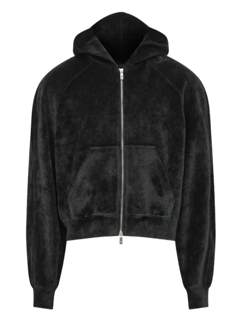 LGN LOUIS GABRIEL NOUCHI velour hooded sweatshirt Black 0628T322