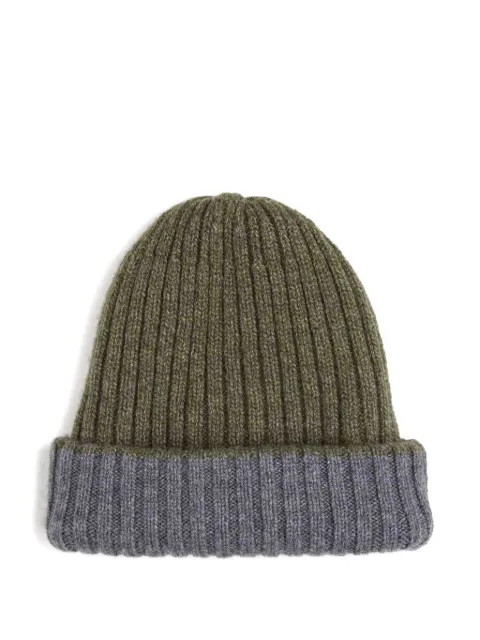 Fedeli ribbed beanie hat Green DOUBLECASHCASH
