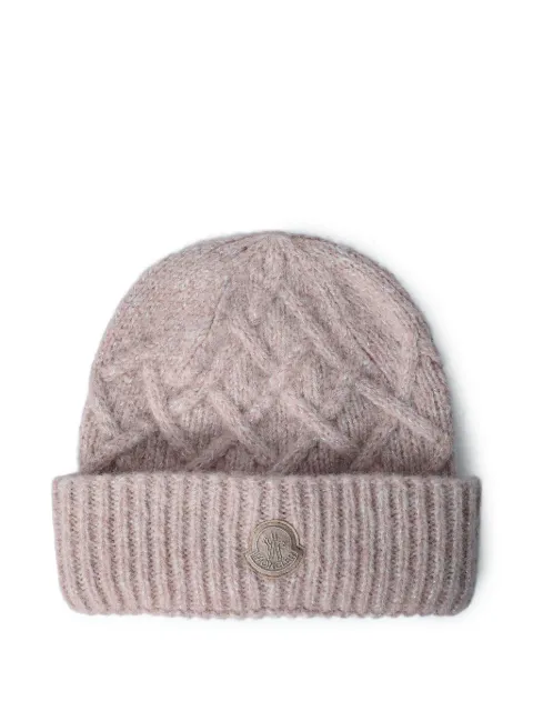 Moncler logo motif beanie hat Pink K20933B00066M1209