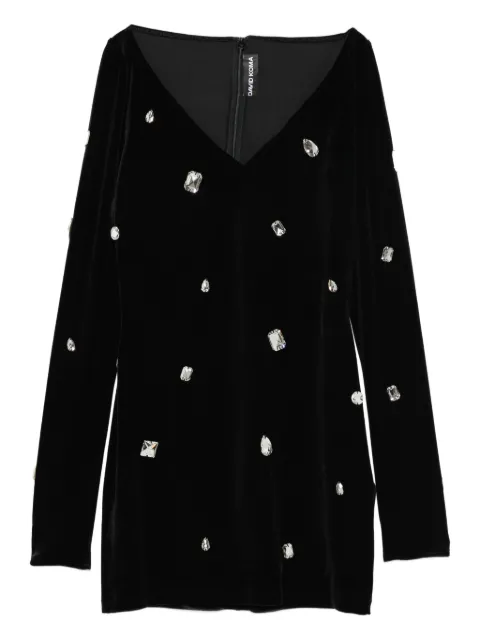 David Koma crystal-embellished V-neck dress Black PF25DK80D