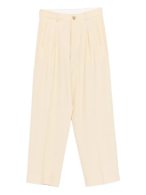 SOLOTRE pleat-detail trousers Yellow M1F0042
