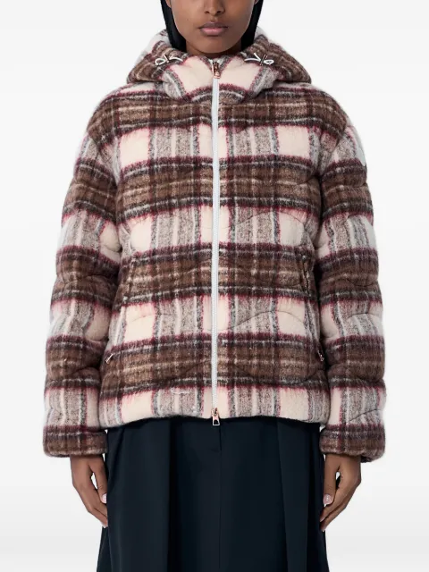 Moncler flannel down jacket Brown 1A00181598NWF33