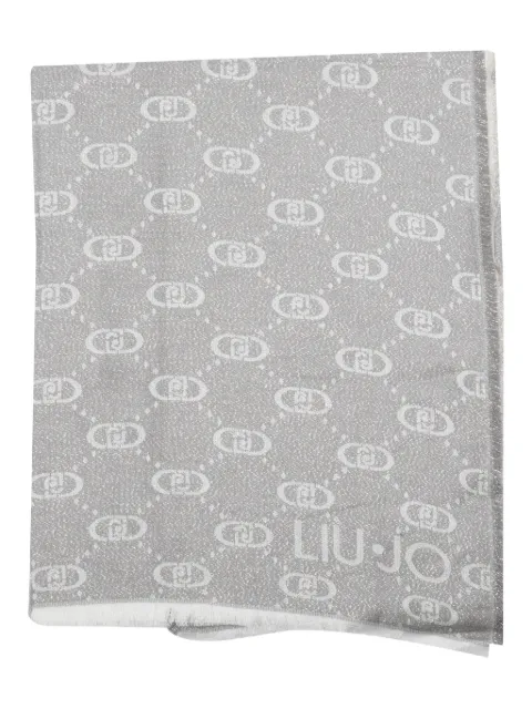 LIU JO logo-patterned scarf Grey 2F5043T030000532