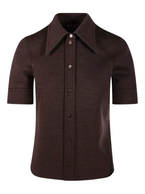 Gucci short-sleeve pont-collar shirt Brown 836442Z7AXV