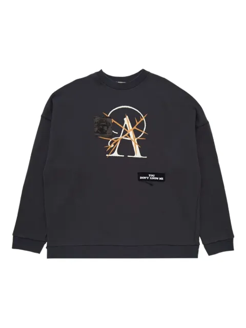 Undercover appliqué-detail cotton sweatshirt Grey UP2E48051