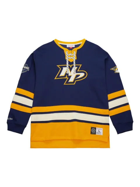Mitchell & Ness Nashville Predators Heritage Lace-Up pullover Blue FC8096NPRNAVY