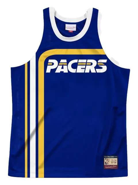 Mitchell & Ness Pacers Team striped tank Blue TTNKCP18173IPAROYA71
