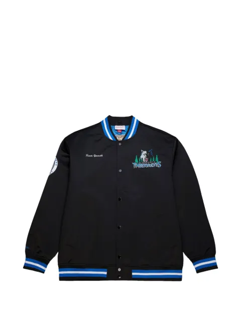 Mitchell & Ness x NBA Minnesota Timberwolves Kevin Garnett bomber jacket Black JK12382MTIBLCK