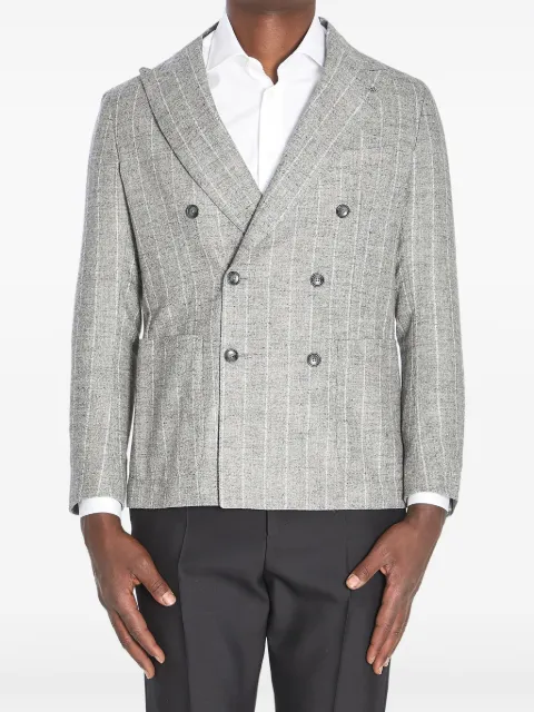 Tagliatore Montecarlo pinstripe double-breasted jacket Grey 1SMC20K850012