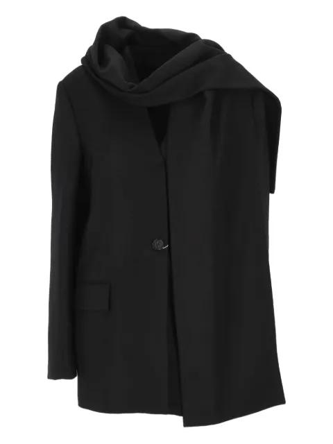 TOTEME scarf single-breasted jacket Black 254WRZ0060FB0481001