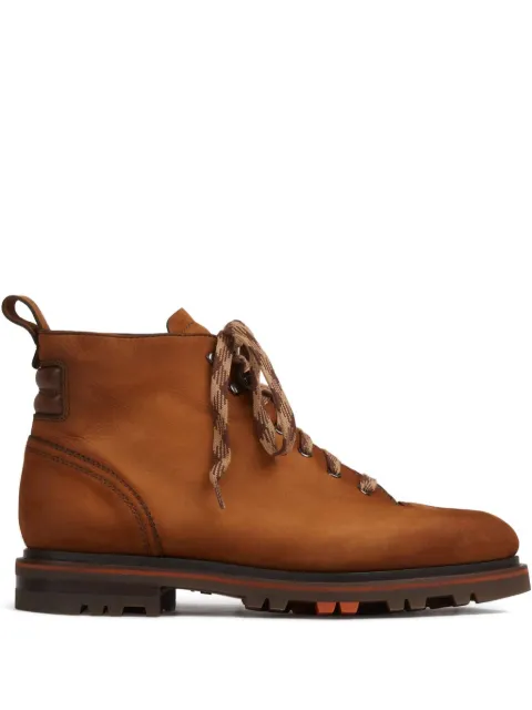 Santoni lace-up round-toe boots Brown MCCO19120SM8SHOVC58C58