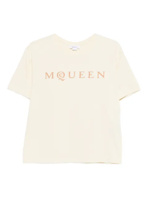 Alexander McQueen logo T-shirt Neutrals 858325QLAE6