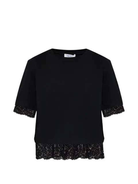 Alexander McQueen lace-trim short-sleeved T-shirt Black 850805QLAE6