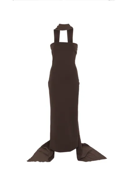 Solace London Martine strapless midi dress Brown OS47049
