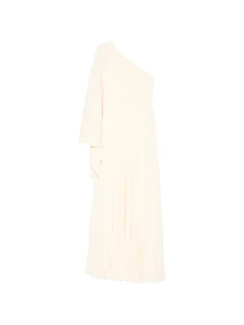 Solace London Maci pleated one-shoulder maxi dress Yellow OS43001
