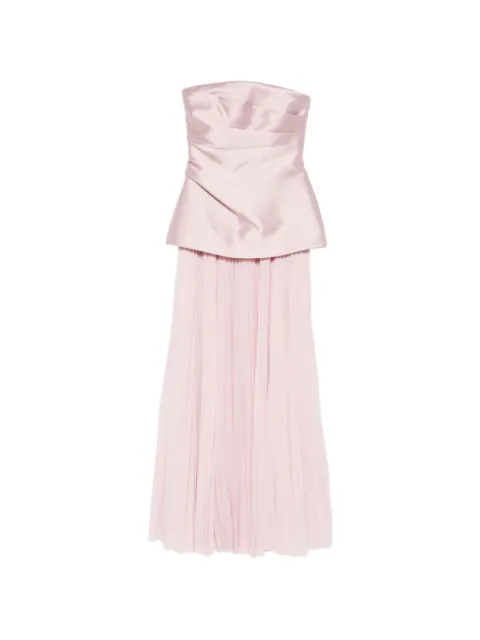 Solace London Claudette pleated maxi dress Pink OS47033