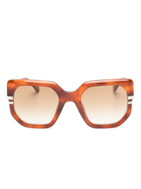 Chloé Eyewear geometric-frame sunglasses Brown CH0240S