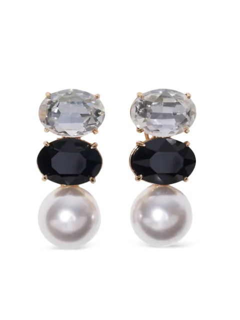 Carolina Herrera crystal pearl earrings Gold C2636N202MET