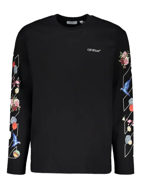 Off-White logo graphic long-sleeve T-shirt Black 44MAB086G5J003