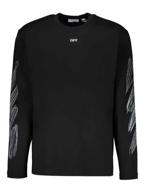 Off-White long-sleeve pattern T-shirt Black 44MAB086G5J005