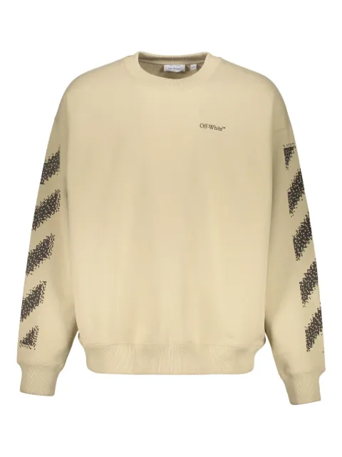 Off-White diagonal-stripe long-sleeve sweatshirt Neutrals 44MBA054G5F00B