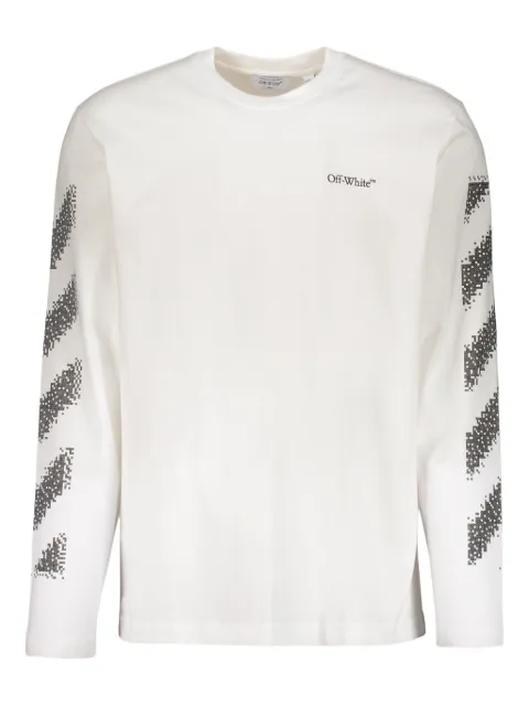 Off-White diagonal-stripe long-sleeves T-shirt White 44MAB086G5J004
