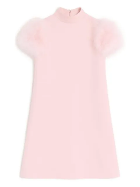 Valentino Garavani Crepe Couture feathers-detail mini dress Pink BVAJ901CF