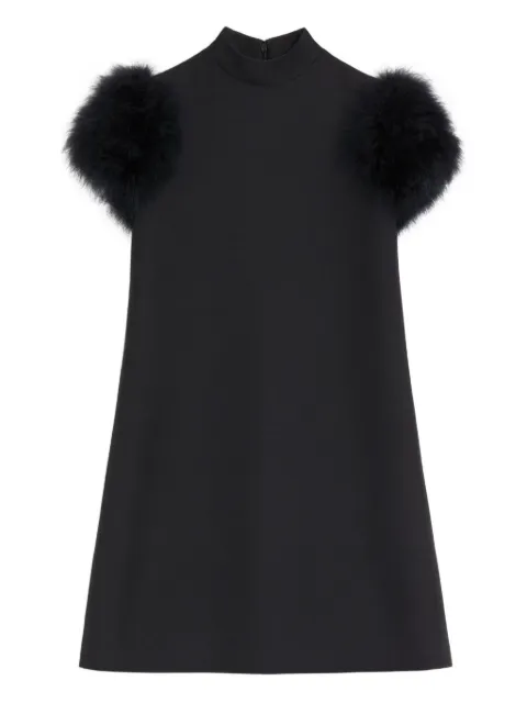 Valentino Garavani Crepe Couture feather mini dress Black BVAJ901CF