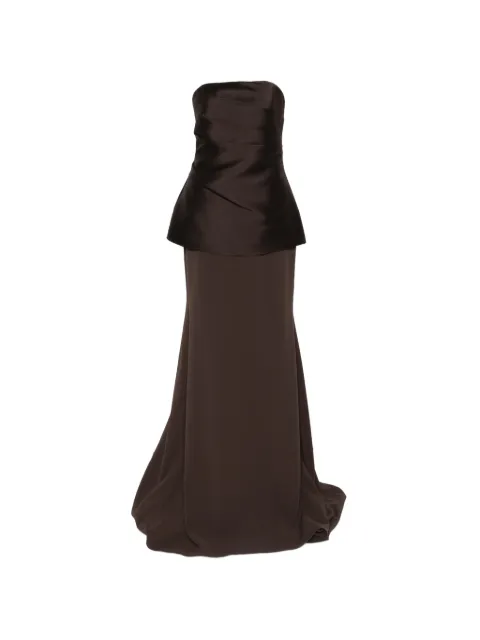 Solace London Alia strapless maxi dress Brown OS47031