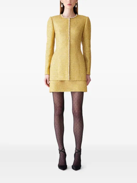 Carolina Herrera lurex tweed mini skirt Yellow C2611N300LUT