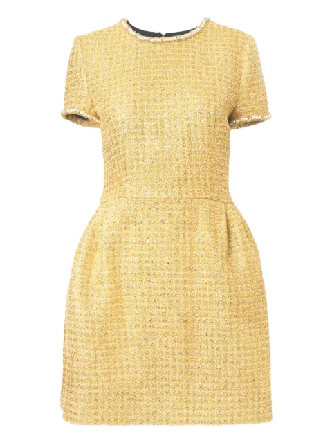 Carolina Herrera embellished tweed mini dress Yellow C2611E511LUT