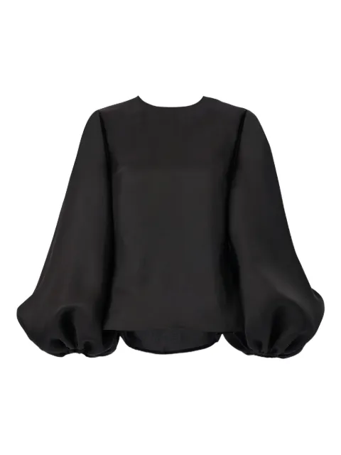 Carolina Herrera puff-sleeve gaza blouse Black C2611N206TXG