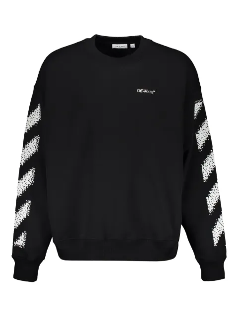 Off-White diagonal-stripes crew-neck sweatshirt Black 44MBA054G5F00B