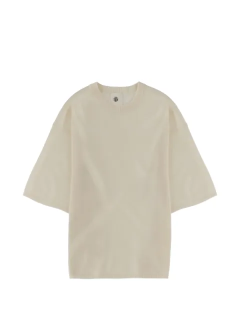 The Garment Como fine-knit oversized-fit short-sleeved sweater Neutrals 21447001