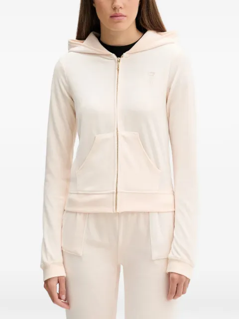 Juicy Couture zip-up logo-detail hoodie Neutrals JCSEBJ007G