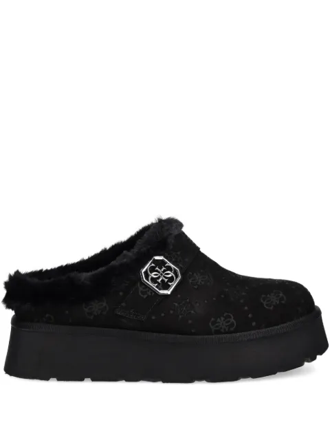 GUESS USA trimnmed logo-detail flat mules Black FLFDOCESU06